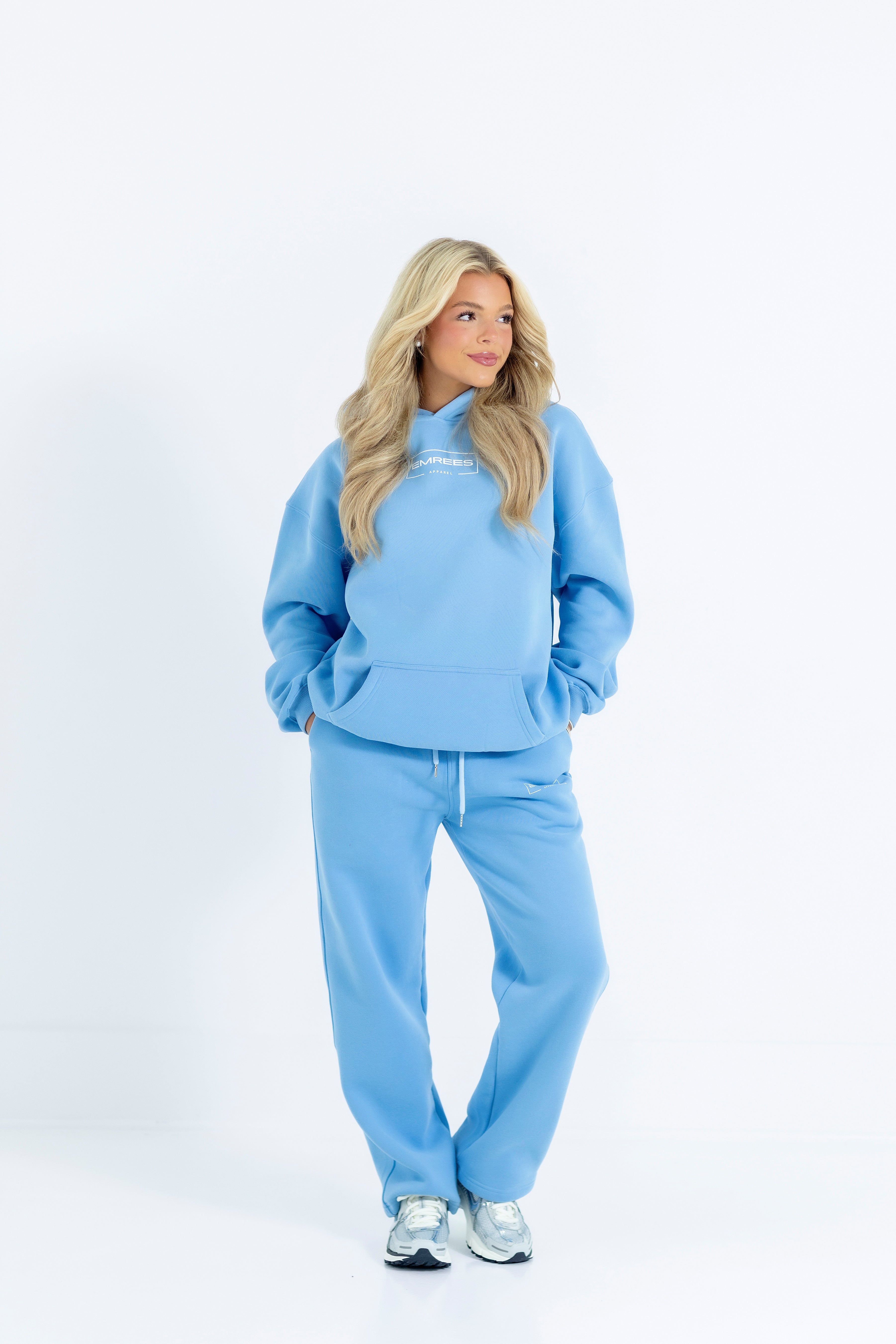 Powder Sky Relaxed-Fit Cozy Open Bottom Sweatpants
