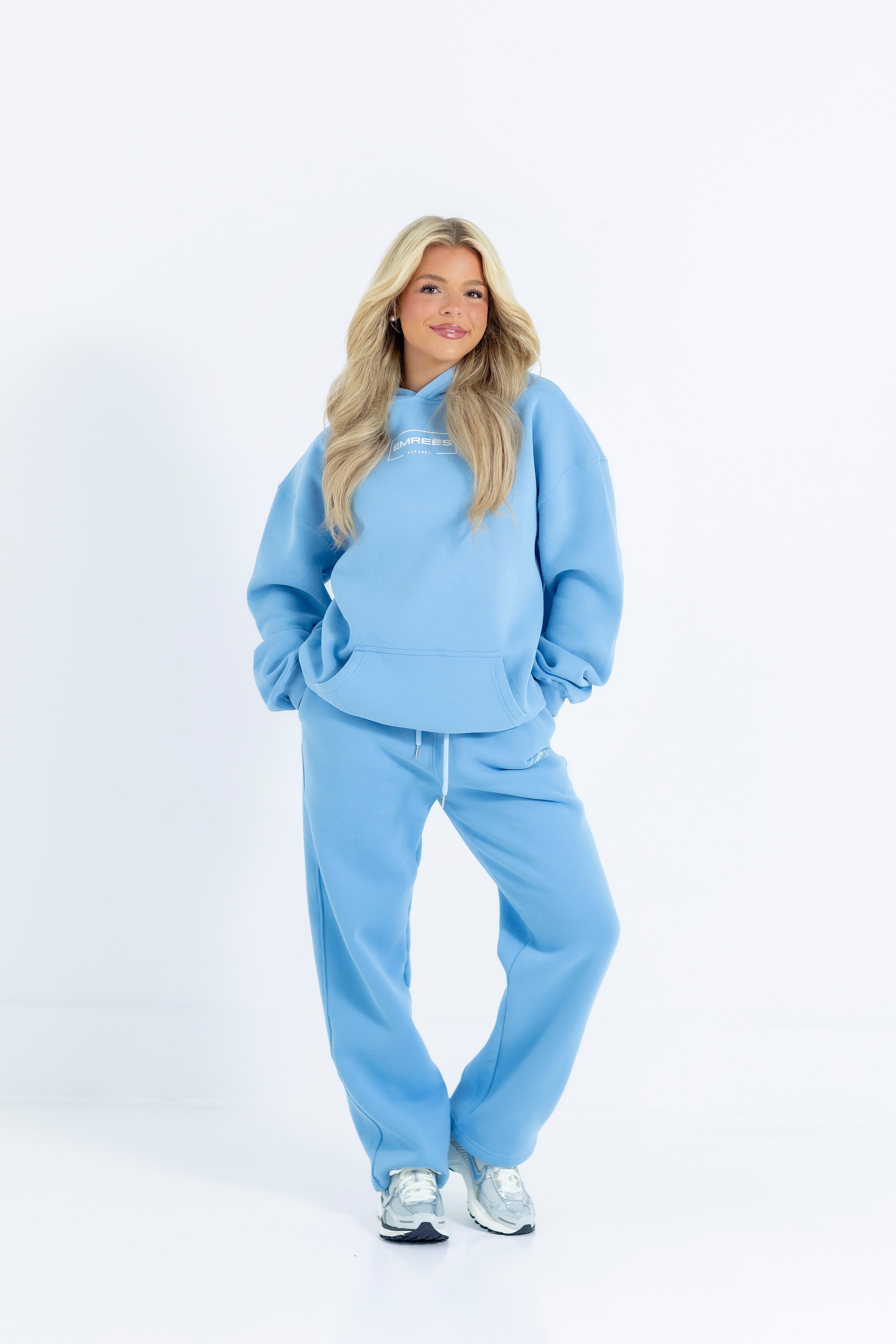 Powder Sky Relaxed-Fit Cozy Open Bottom Sweatpants