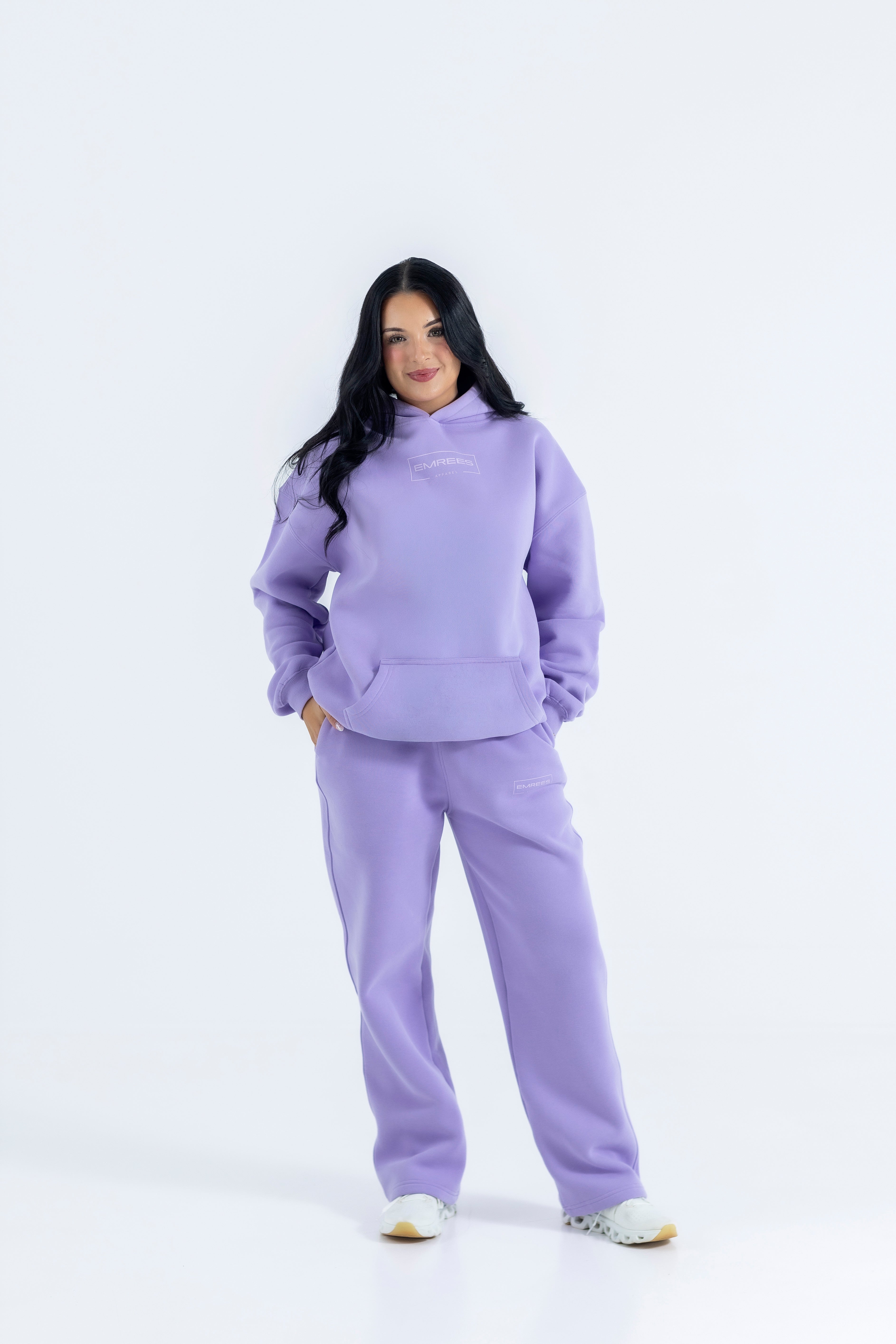 Lavender Veil Relaxed-Fit Cozy Hoodie