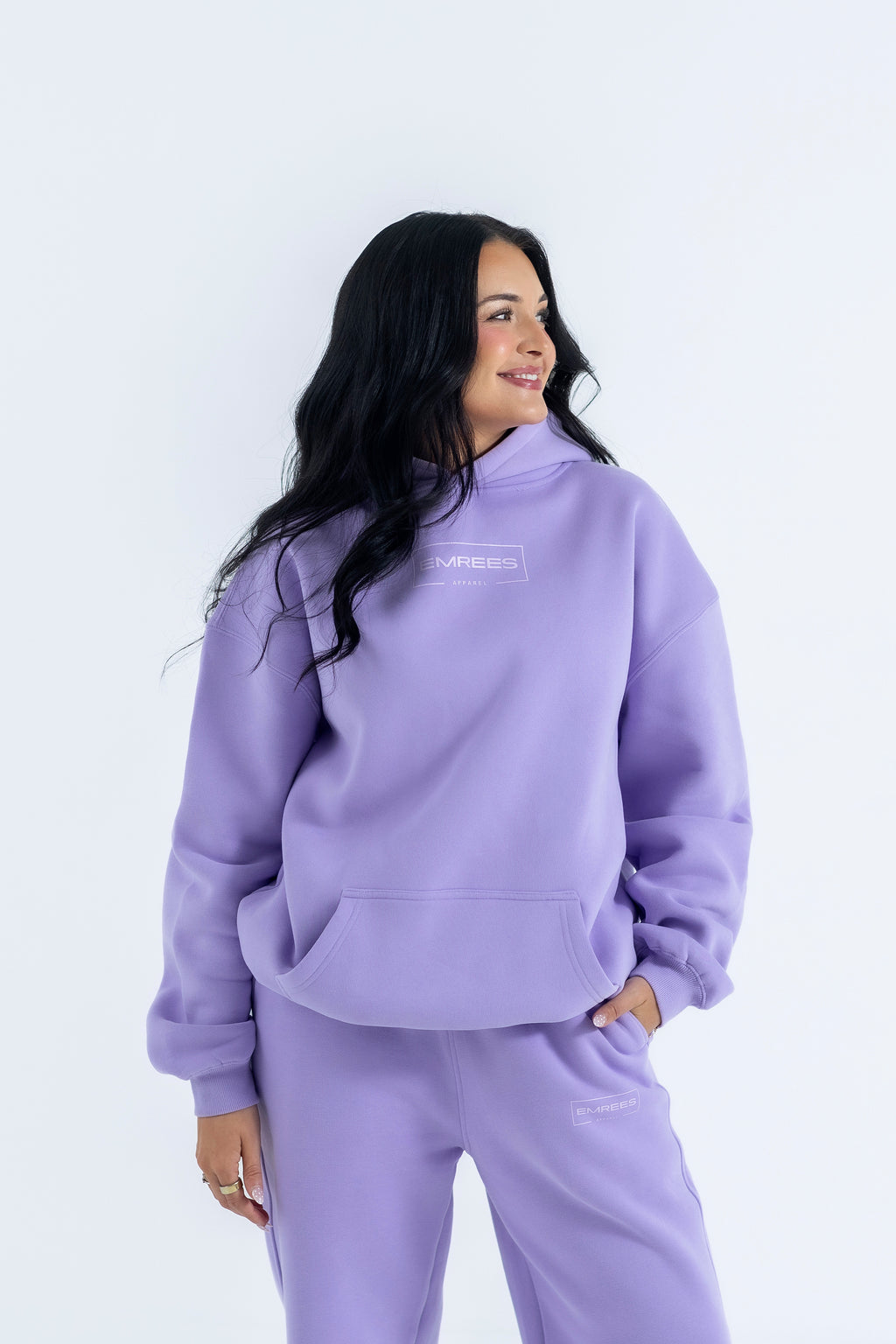 Lavender Veil Relaxed-Fit Cozy Hoodie
