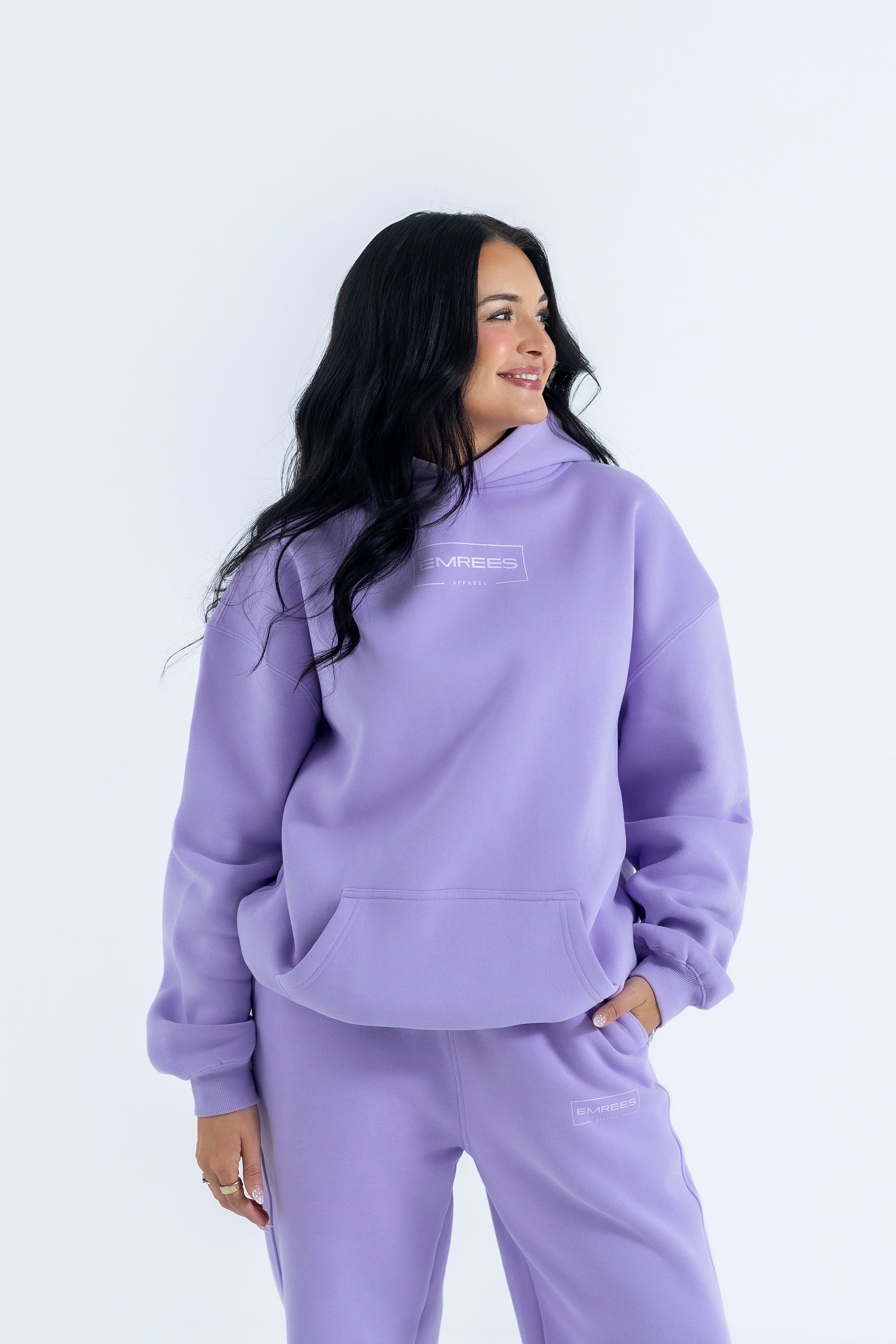 Lavender Veil Relaxed-Fit Cozy Hoodie