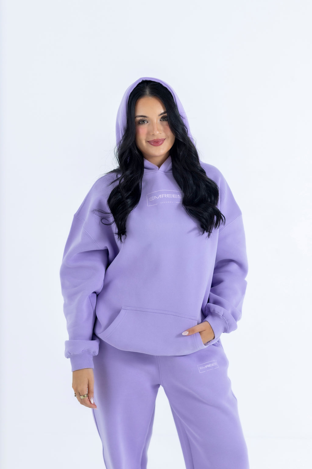 Lavender Veil Relaxed-Fit Cozy Hoodie