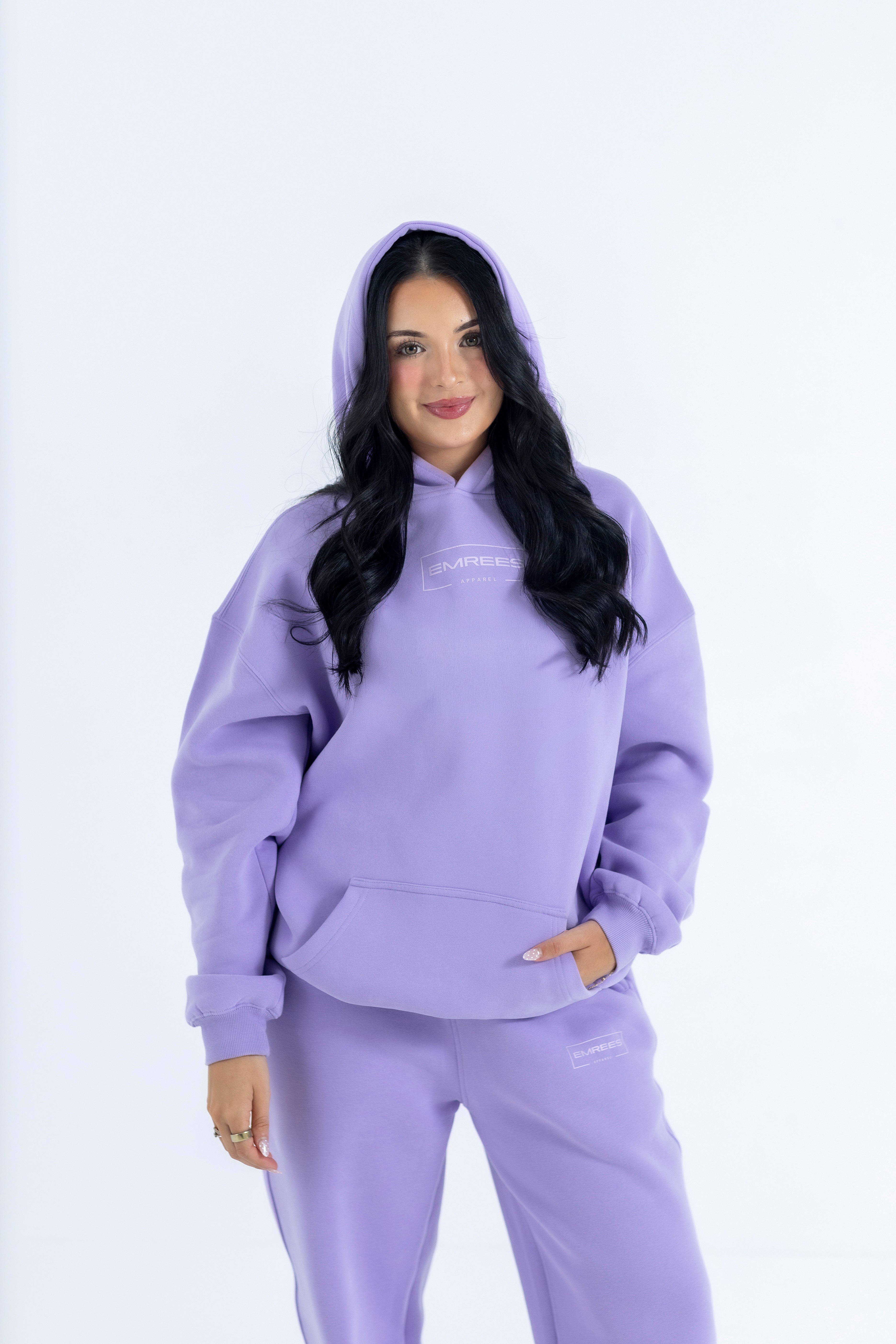Lavender Veil Relaxed-Fit Cozy Hoodie