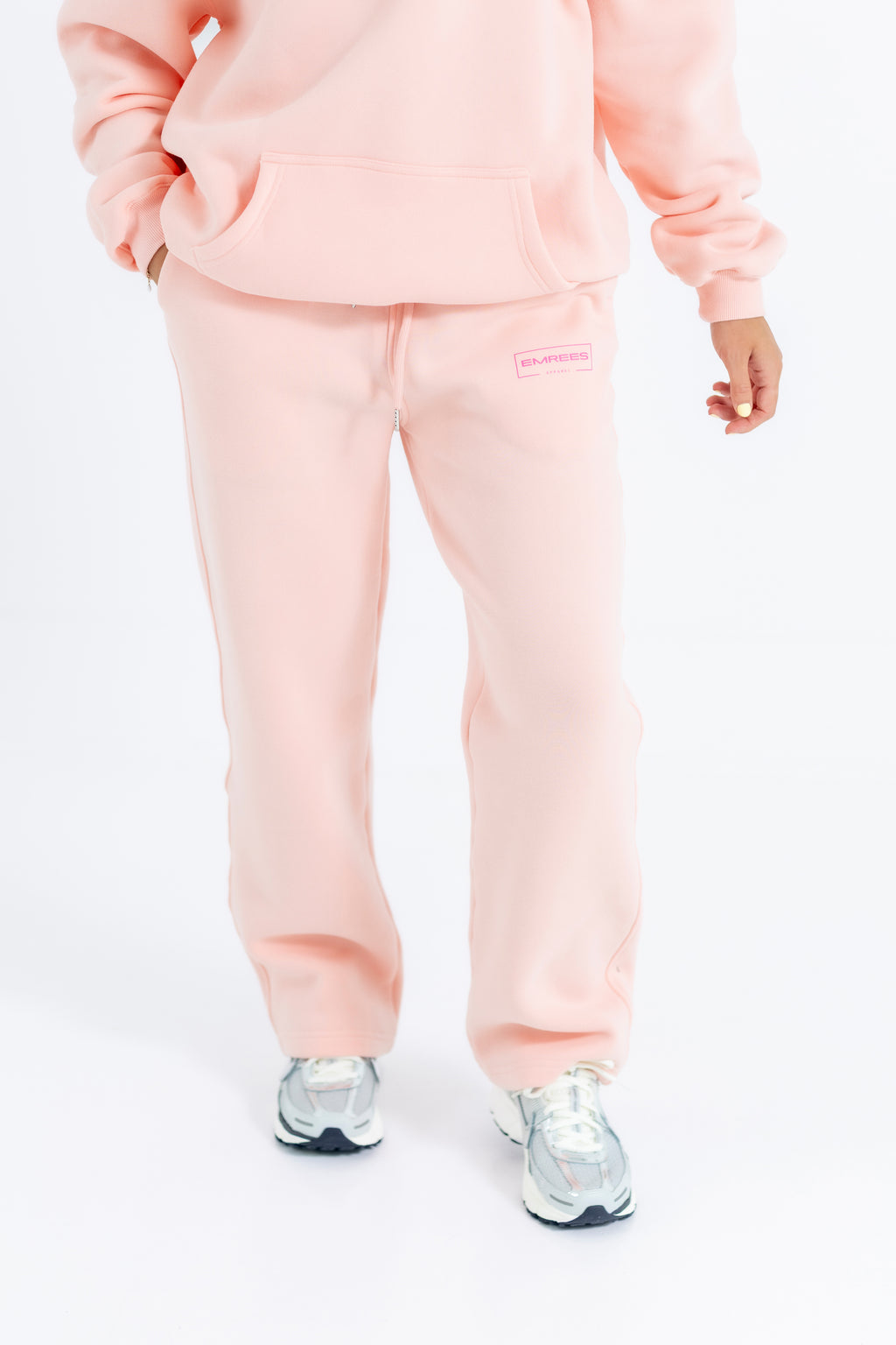Blush Silk Relaxed-Fit Cozy Open Bottom Sweatpants