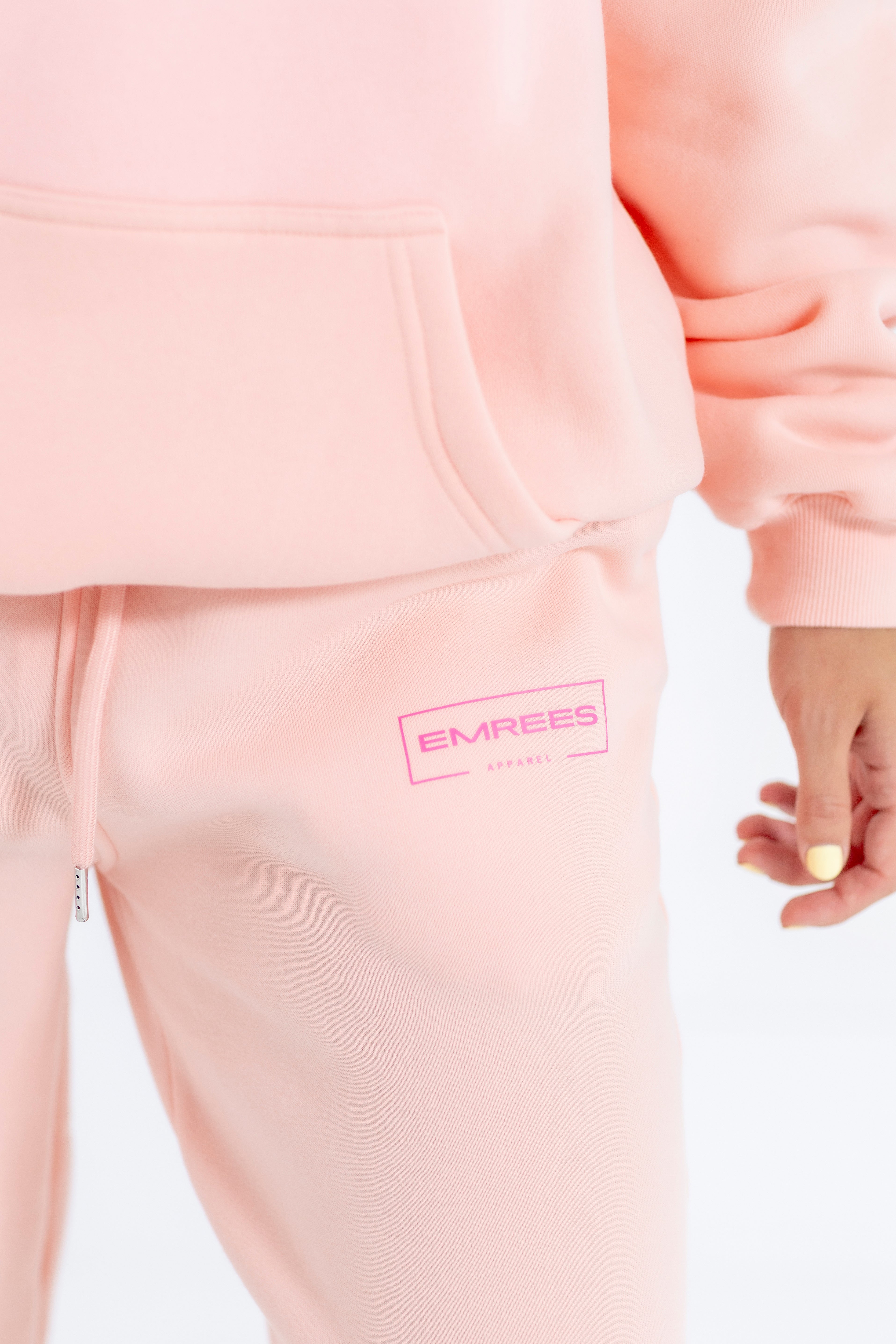 Blush Silk Relaxed-Fit Cozy Open Bottom Sweatpants