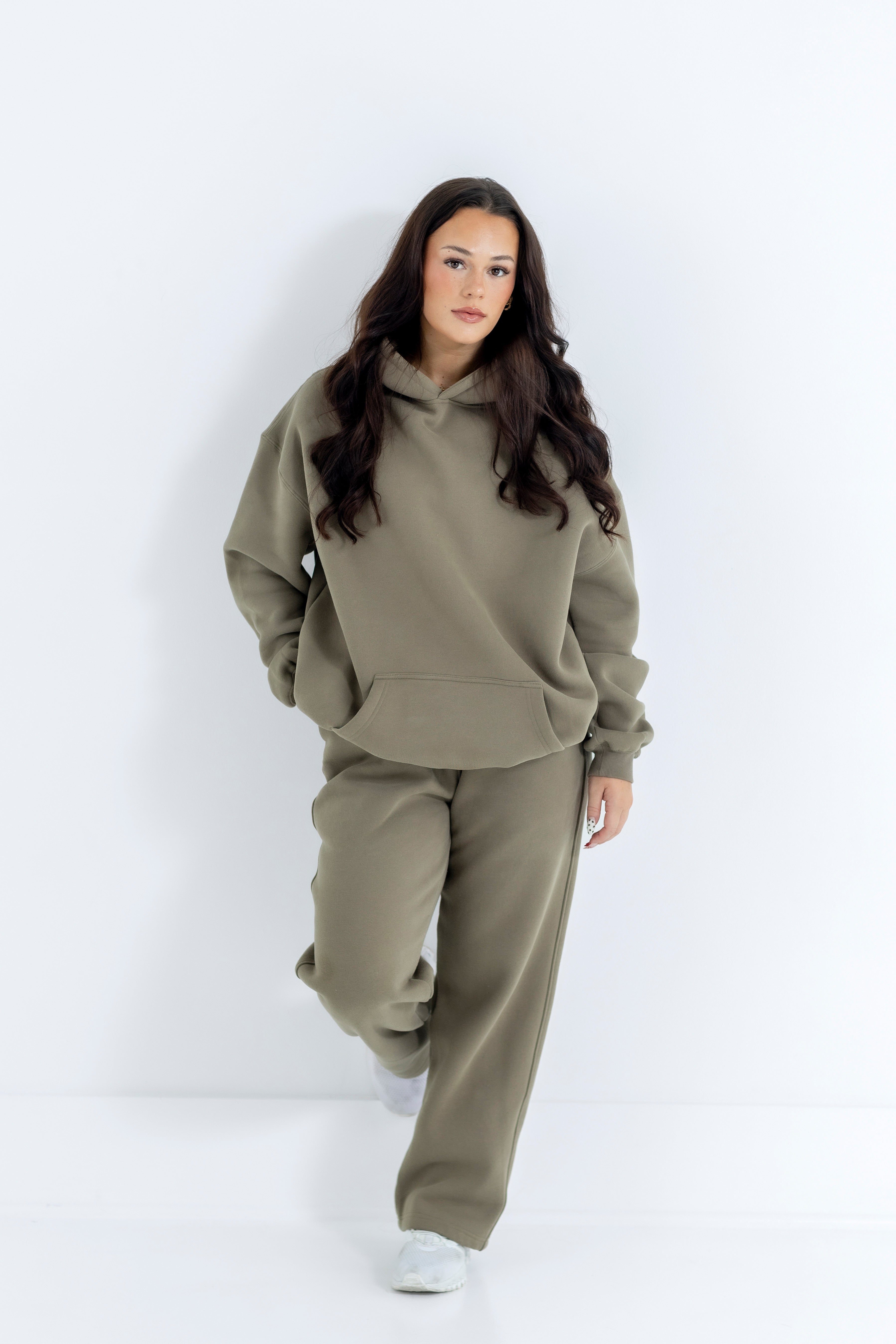 Taupe Earth Relaxed-Fit Open Bottom Sweatpants-Solid Essentials Collection