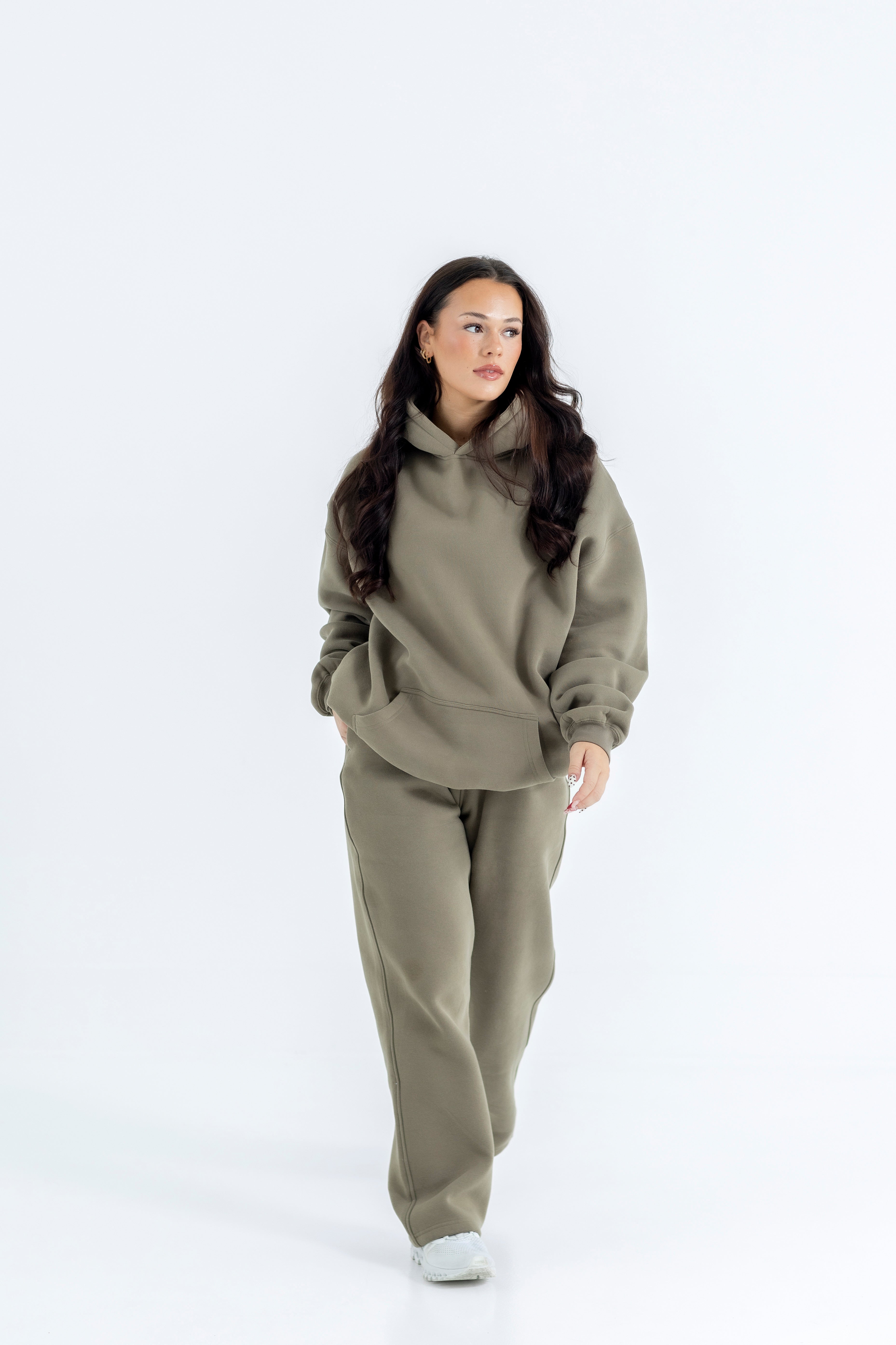 Taupe Earth Relaxed-Fit Open Bottom Sweatpants-Solid Essentials Collection