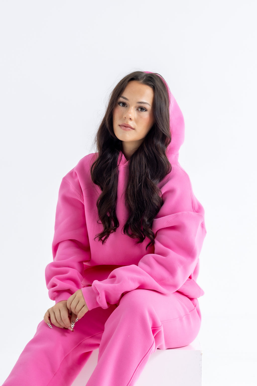 Rosewater Relaxed-Fit Cozy Hoodie-Solid Essentials Collection