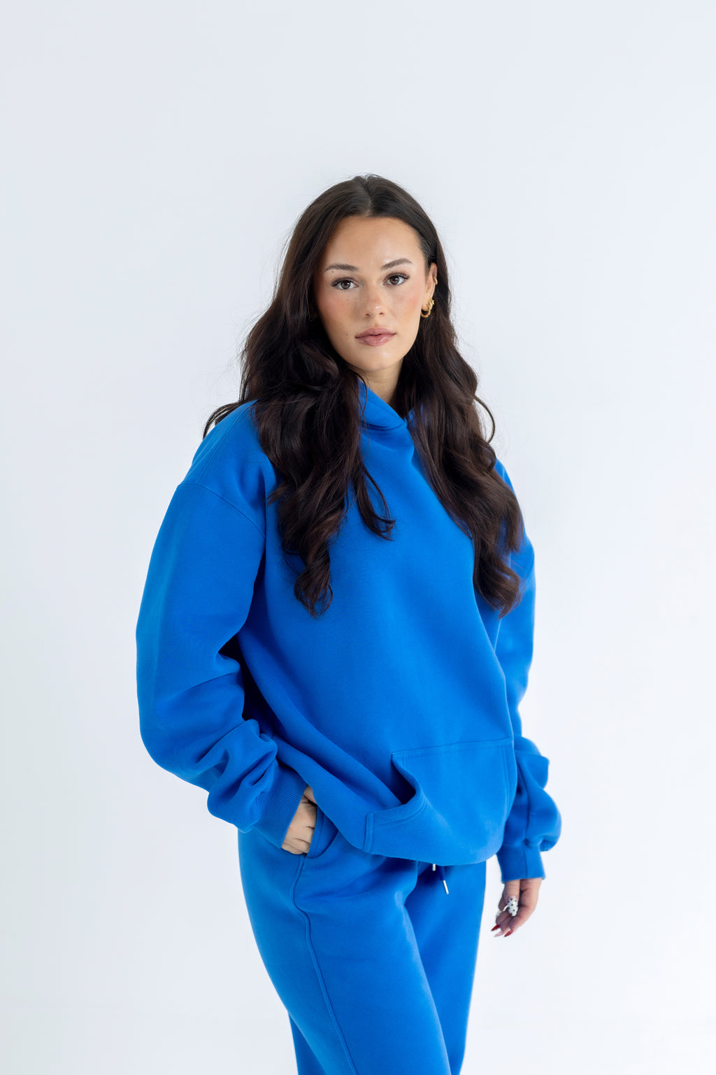 Bluewash Relaxed-Fit Cozy Hoodie-Solid Essentials Collection