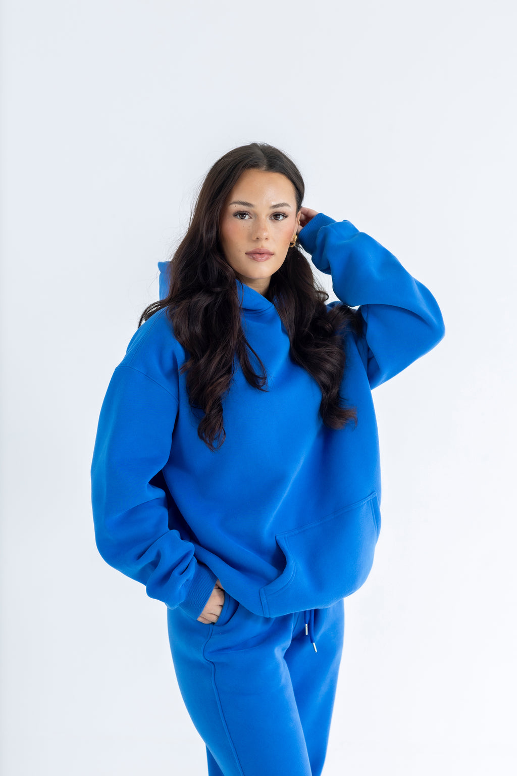 Bluewash Relaxed-Fit Cozy Hoodie-Solid Essentials Collection