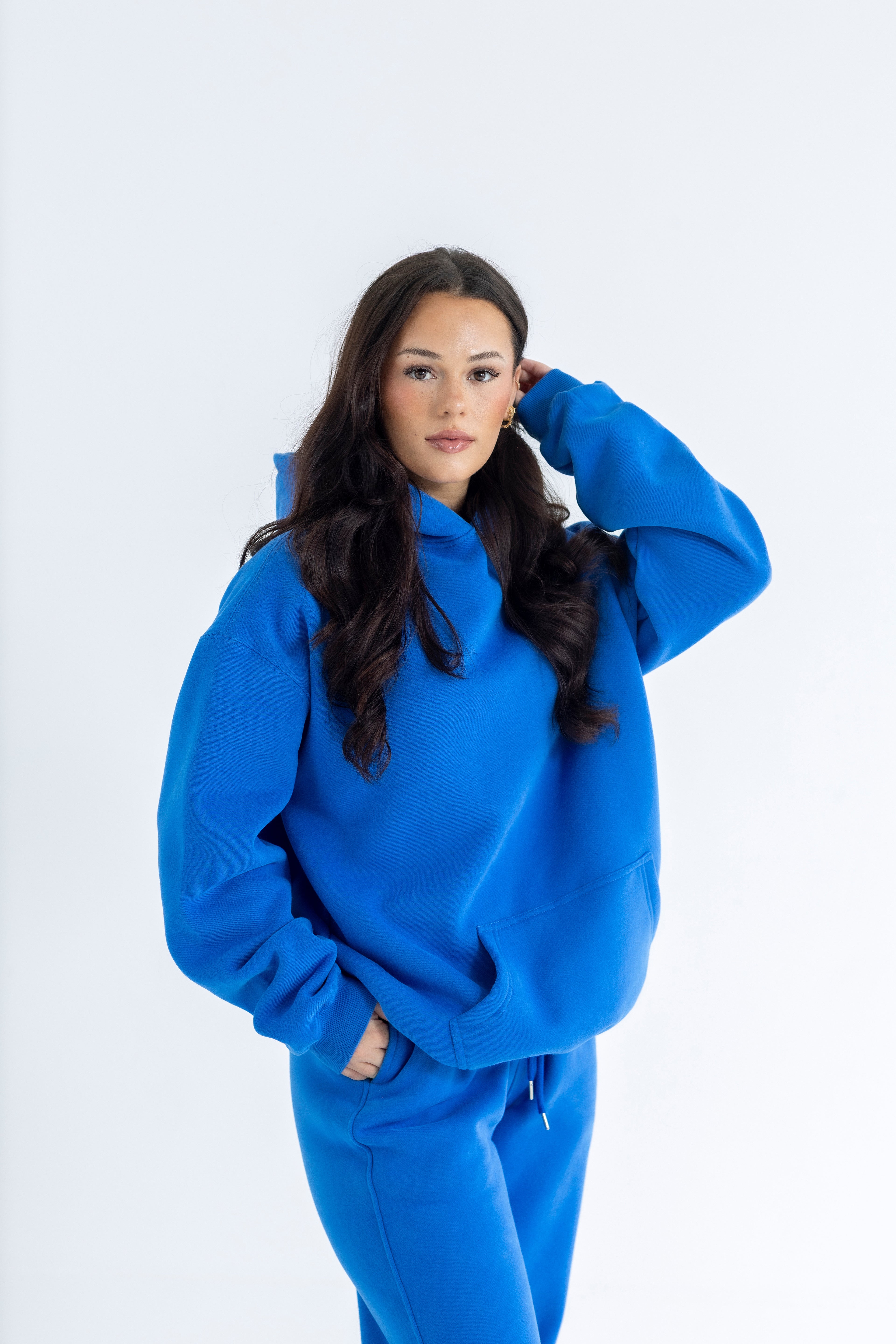 Bluewash Relaxed-Fit Cozy Hoodie-Solid Essentials Collection