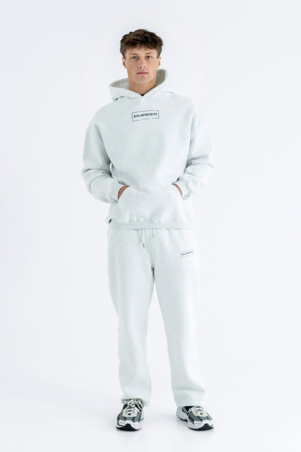 Silver Heather Relaxed-Fit Cozy Open Bottom Sweatpants