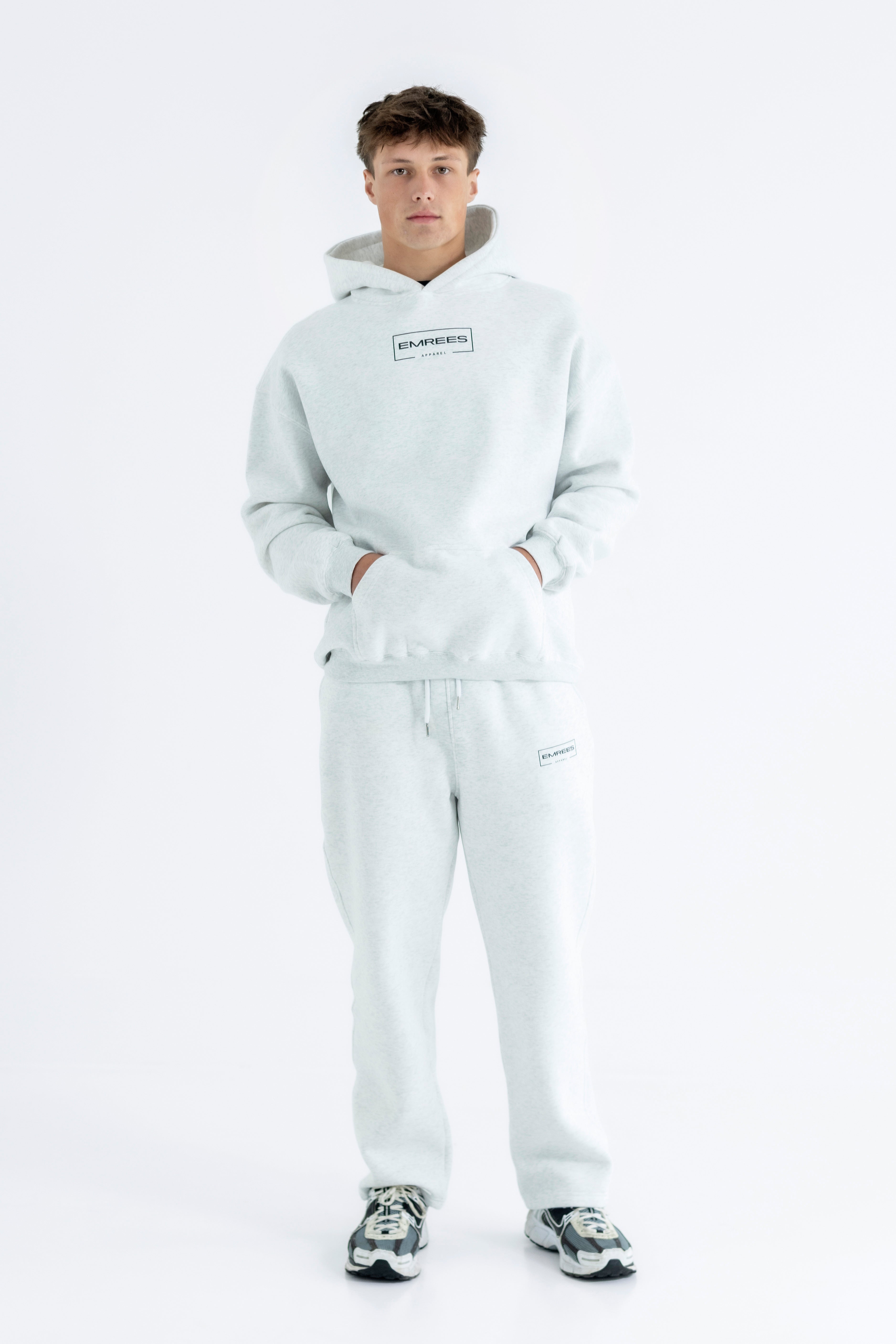Silver Heather Relaxed-Fit Cozy Open Bottom Sweatpants