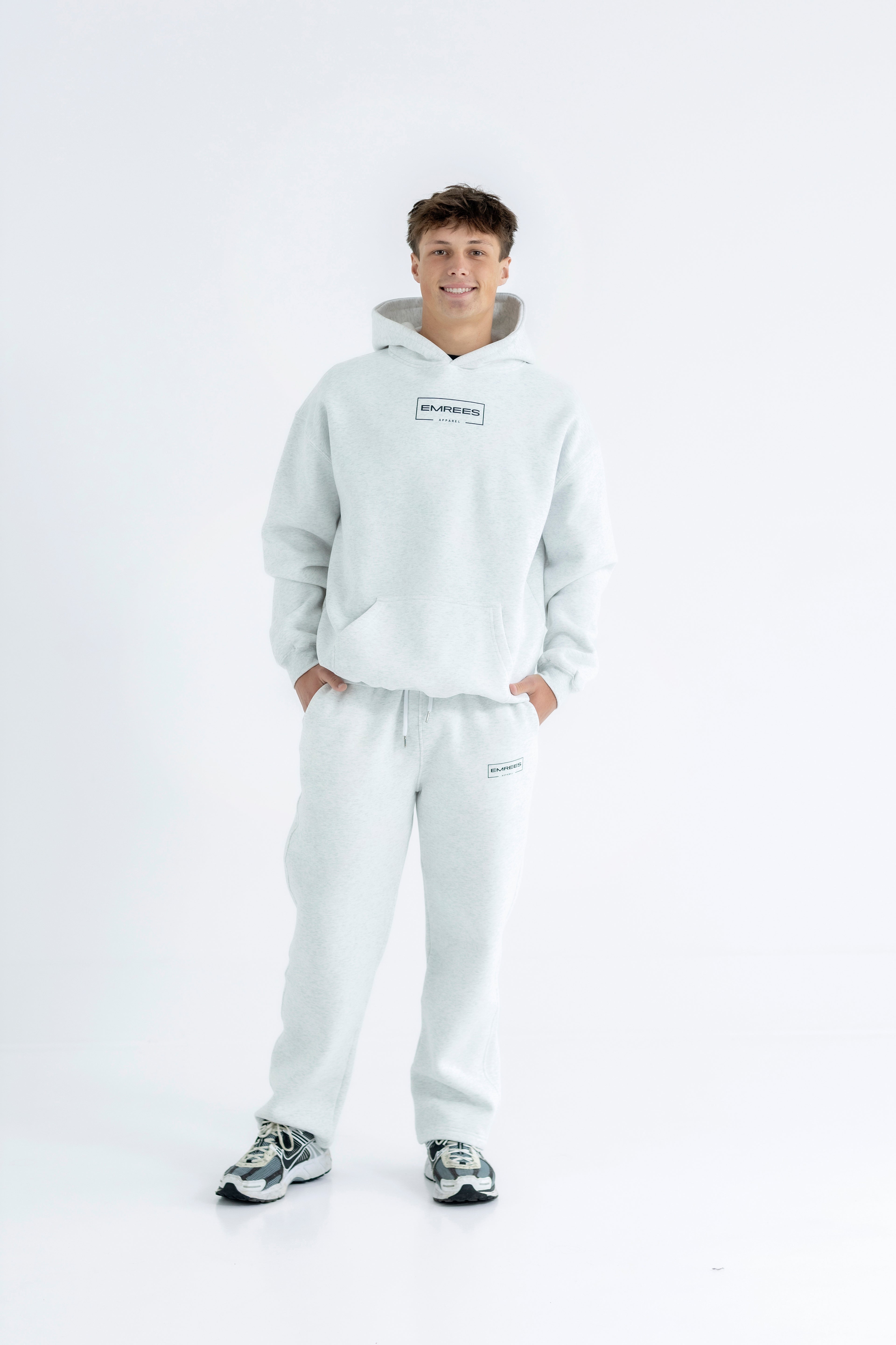 Silver Heather Relaxed-Fit Cozy Open Bottom Sweatpants