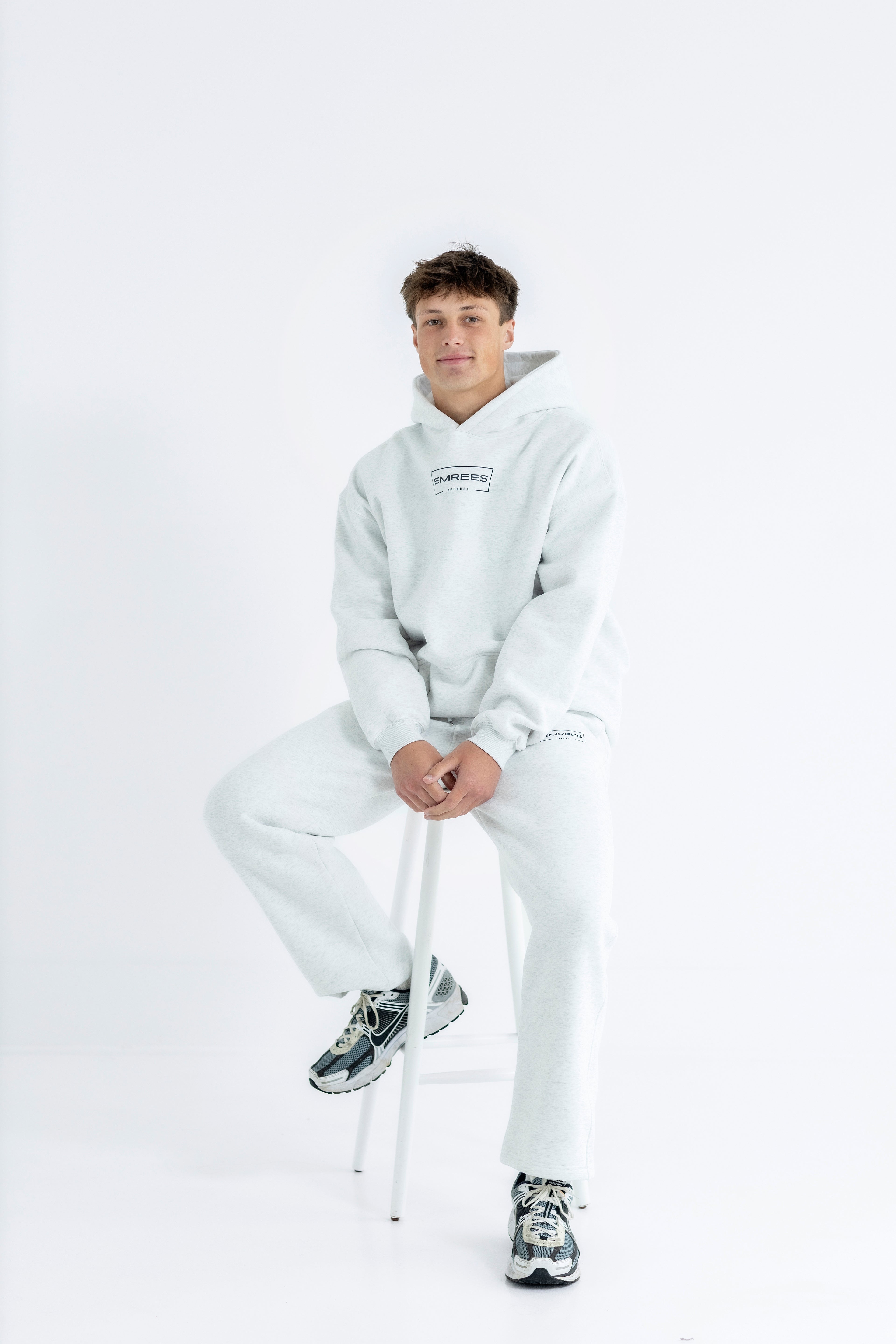 Silver Heather Relaxed-Fit Cozy Open Bottom Sweatpants
