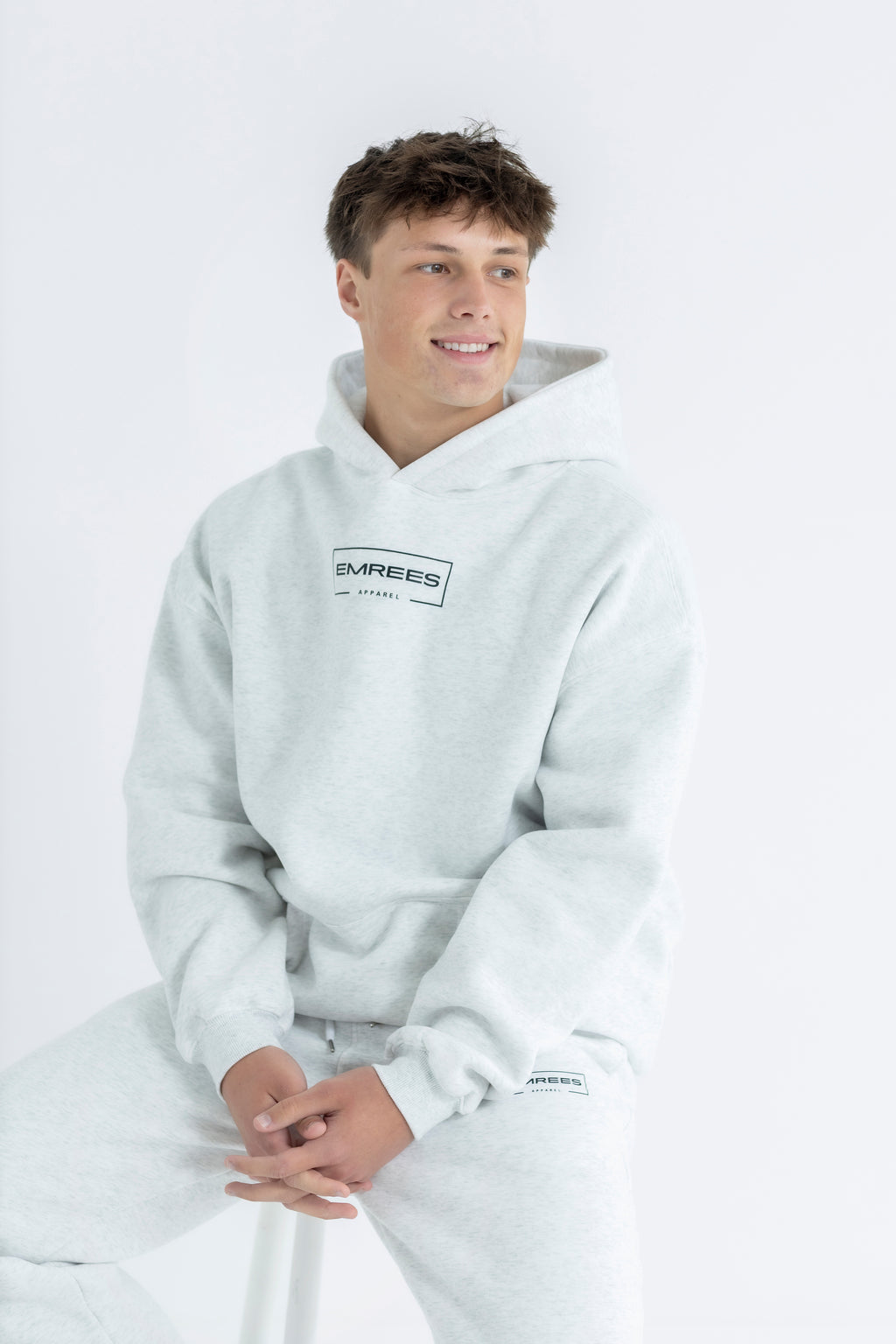 Silver Heather Relaxed-Fit Cozy Hoodie