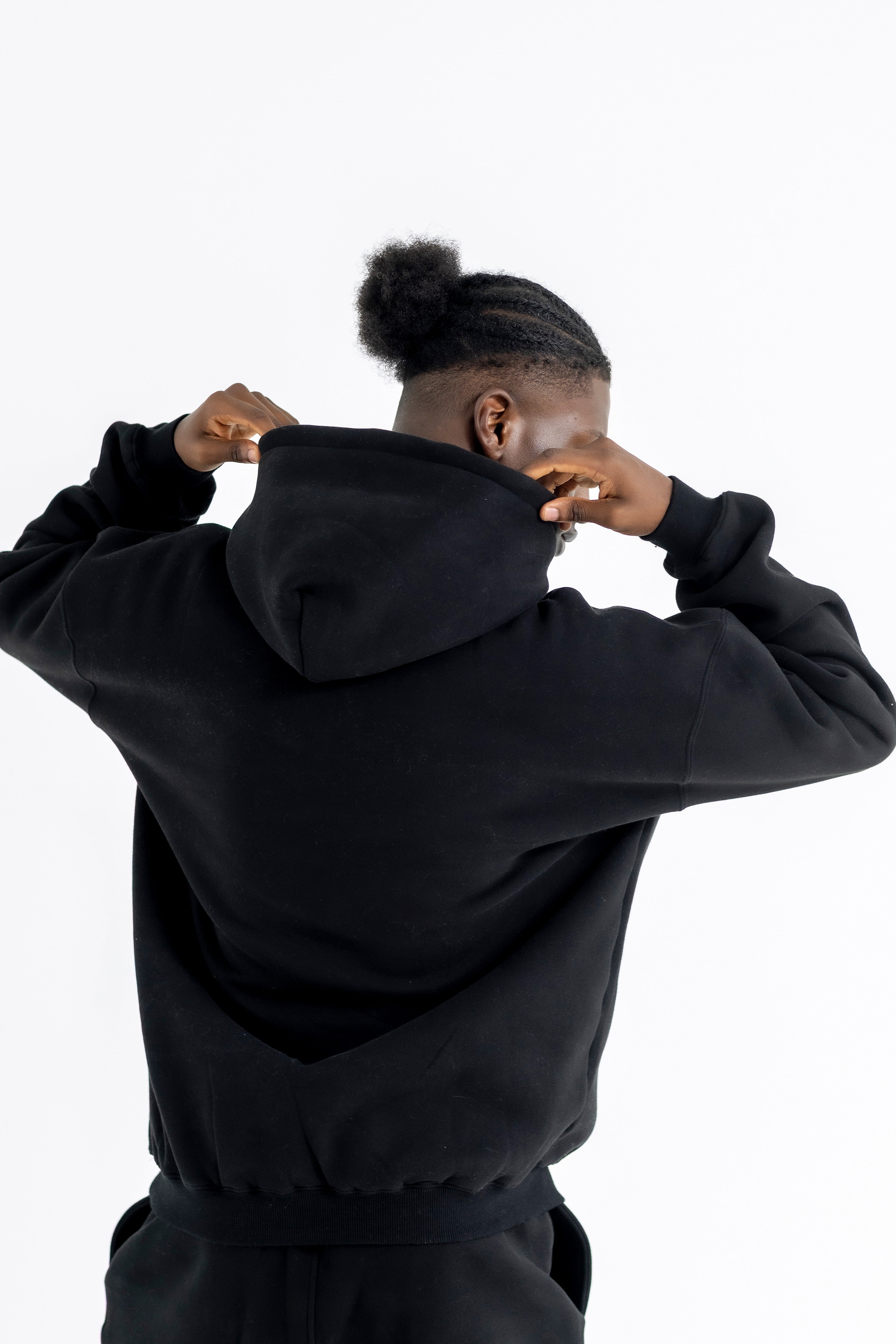 Obsidian Black Relaxed-Fit Cozy Hoodie