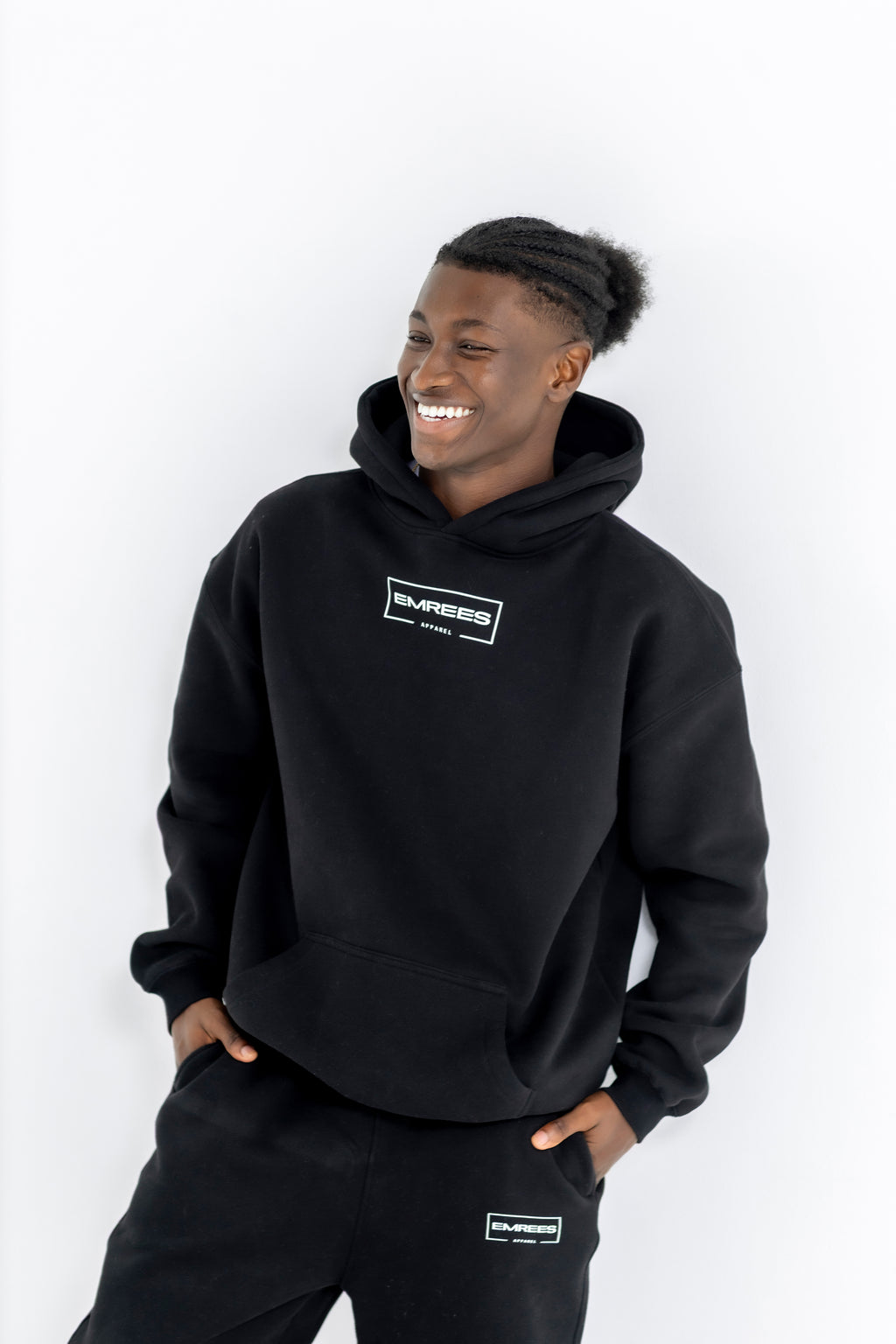 Obsidian Black Relaxed-Fit Cozy Hoodie