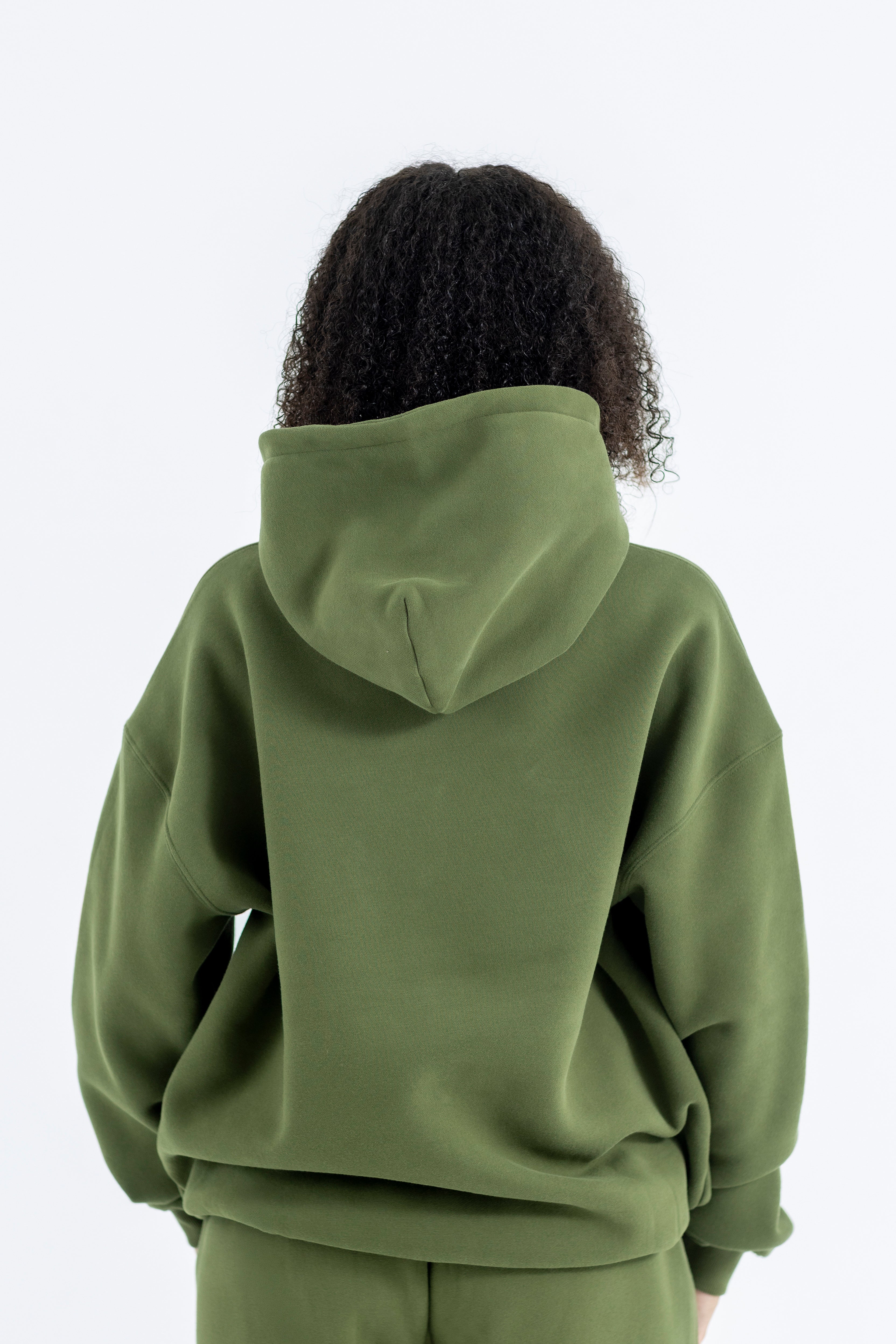 Olive Stone Relaxed-Fit Cozy Hoodie