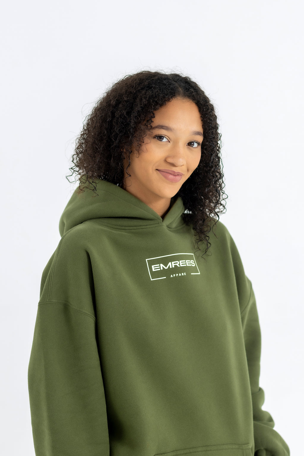 Olive Stone Relaxed-Fit Cozy Hoodie