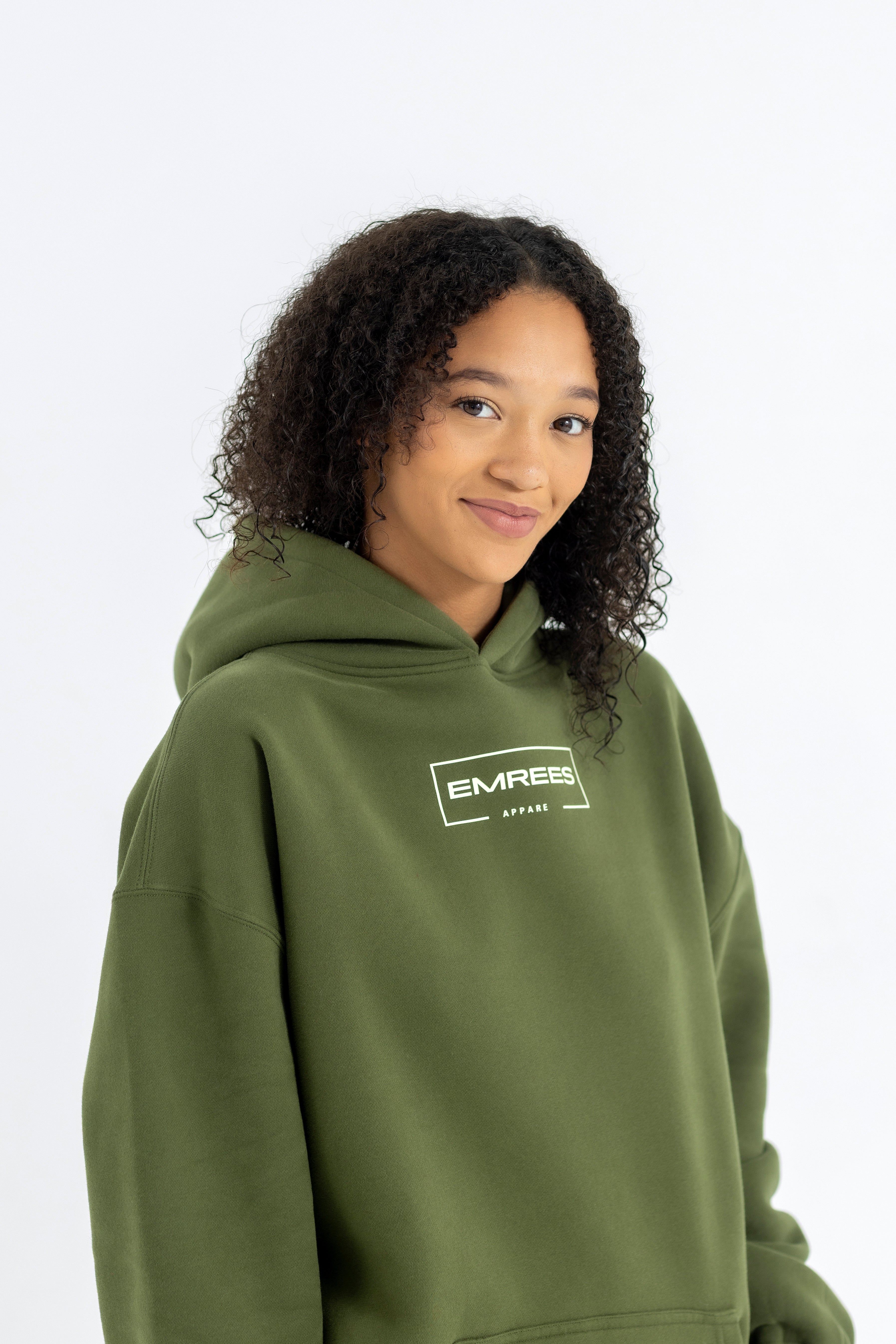 Olive Stone Relaxed-Fit Cozy Hoodie