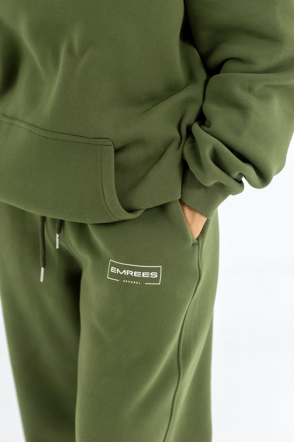 Olive Stone Relaxed-Fit Cozy Open Bottom Sweatpants