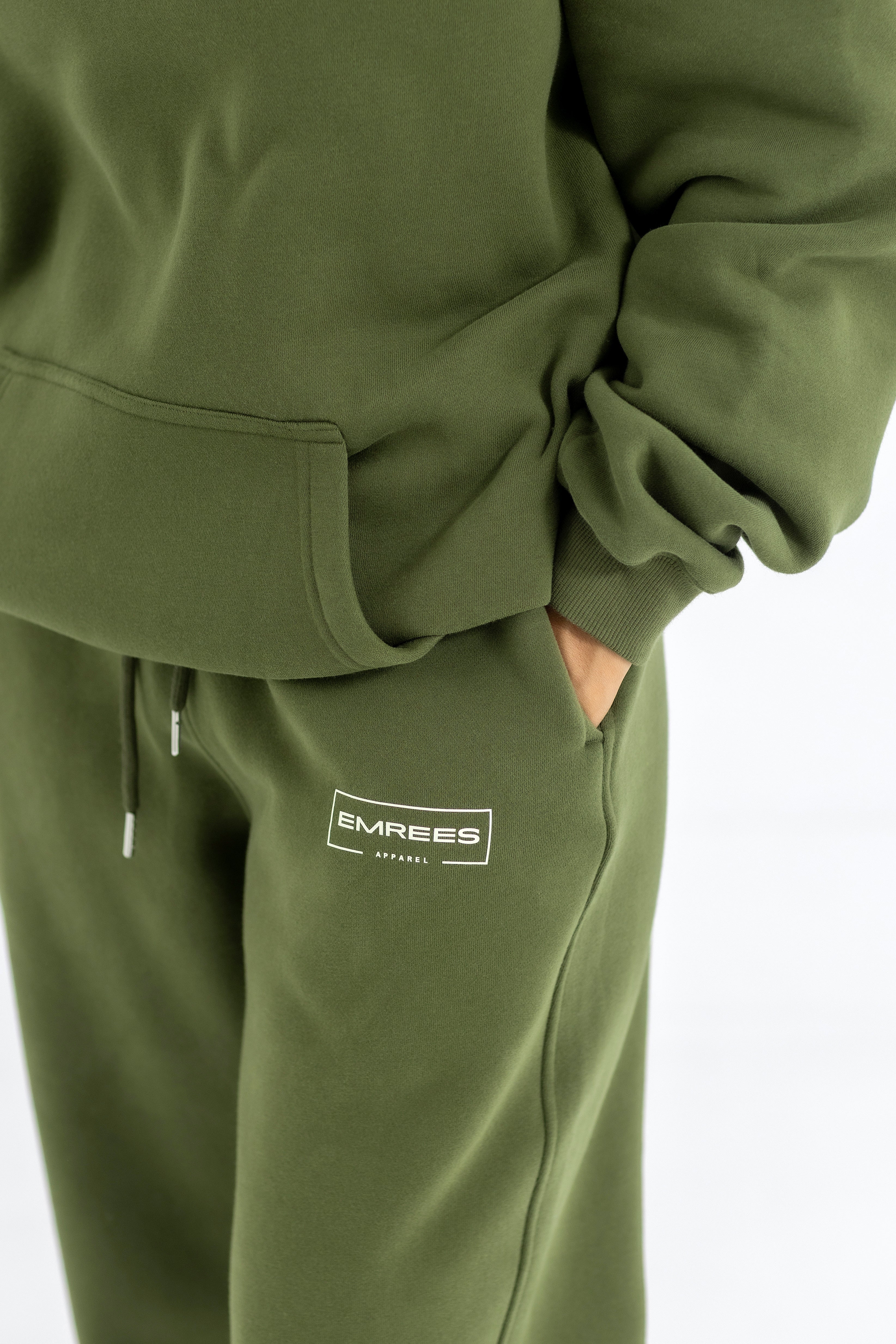 Olive Stone Relaxed-Fit Cozy Open Bottom Sweatpants